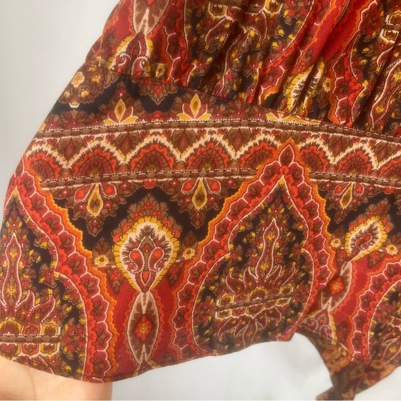 Vintage Carole Little NeoClassical Art-to-Wear Blouse Boho Paisley Tie-Front 10 - Picture 10 of 13